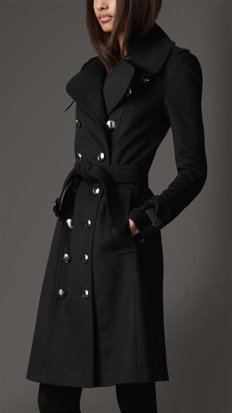 long cashmere blend trench coat